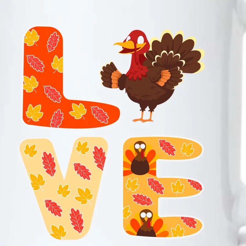 Funny Cute Thanksgiving Love Turkey Leaves Autumn Black Color Changing Mug