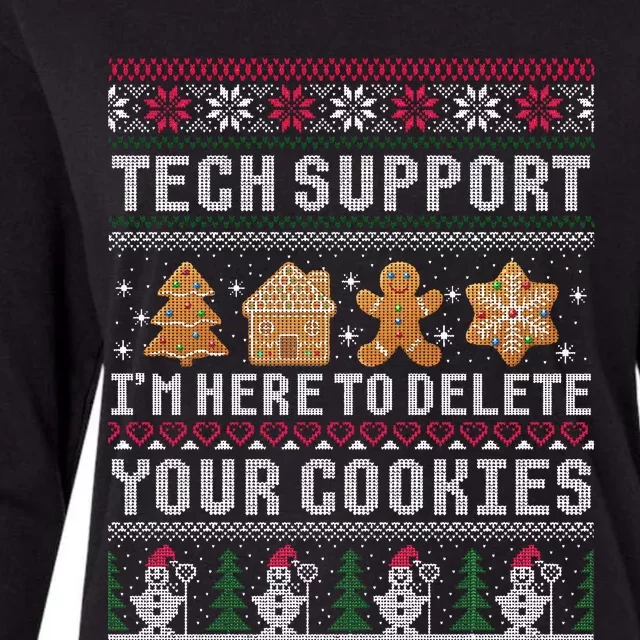 Funny Christmas Tech Support Computer Programmer Xmas Womens Cotton Relaxed Long Sleeve T-Shirt