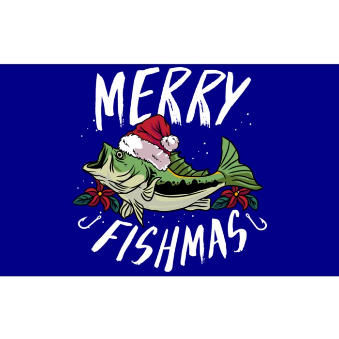 Funny Christmas Themed Bass Fishing Design Merry Fishmas Gift Bumper Sticker