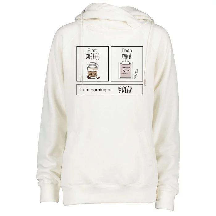 First Coffee Then IEP Teacher SPED Teacher Coffee Lover Gift Womens Funnel Neck Pullover Hood