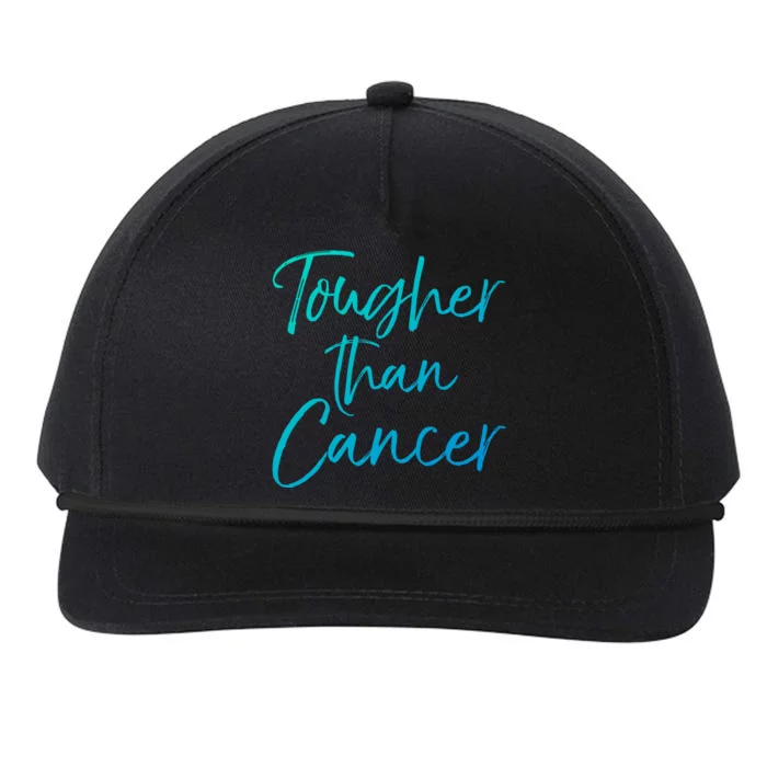 Funny Cancer Treatt Patient Gift Cute Tougher Than Cancer Gift Snapback Five-Panel Rope Hat