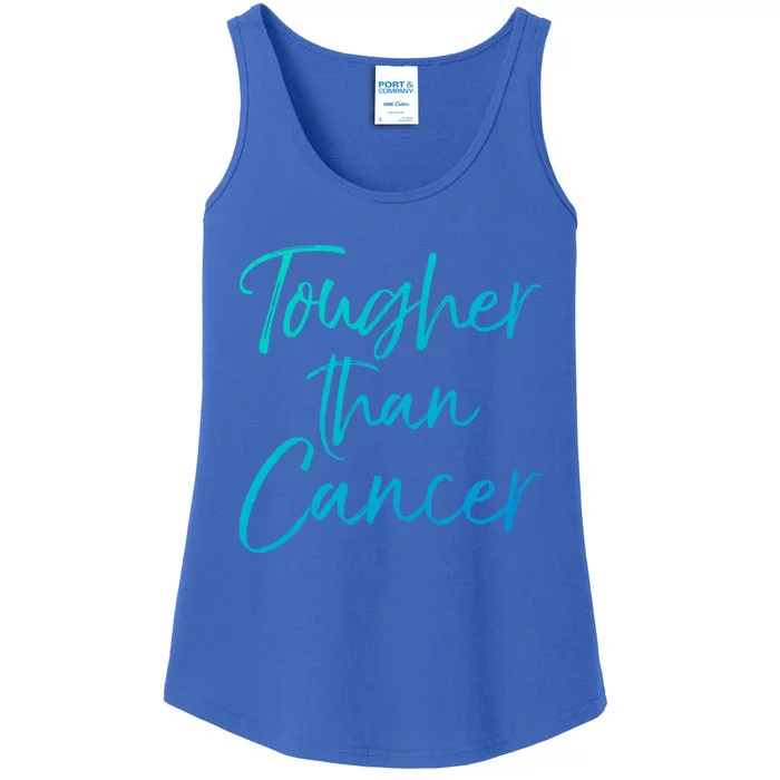 Funny Cancer Treatt Patient Gift Cute Tougher Than Cancer Gift Ladies Essential Tank