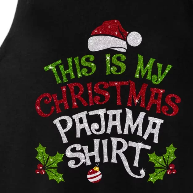 Funny Christmas This Is My Christmas Pajamas Cute Gift Ladies Tri-Blend Wicking Tank