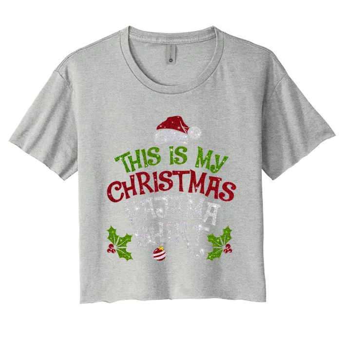 Funny Christmas This Is My Christmas Pajamas Cute Gift Women's Crop Top Tee