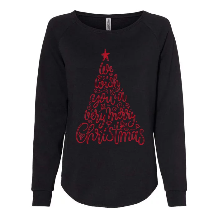 Funny Christmas Tree We Wish You A Merry Christmas Gift Womens California Wash Sweatshirt