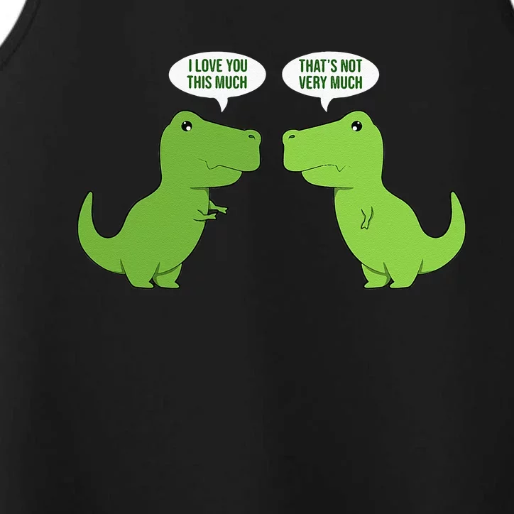 Funny Cute T Rex Dinosaur Funny Text Humour Happy Performance Tank