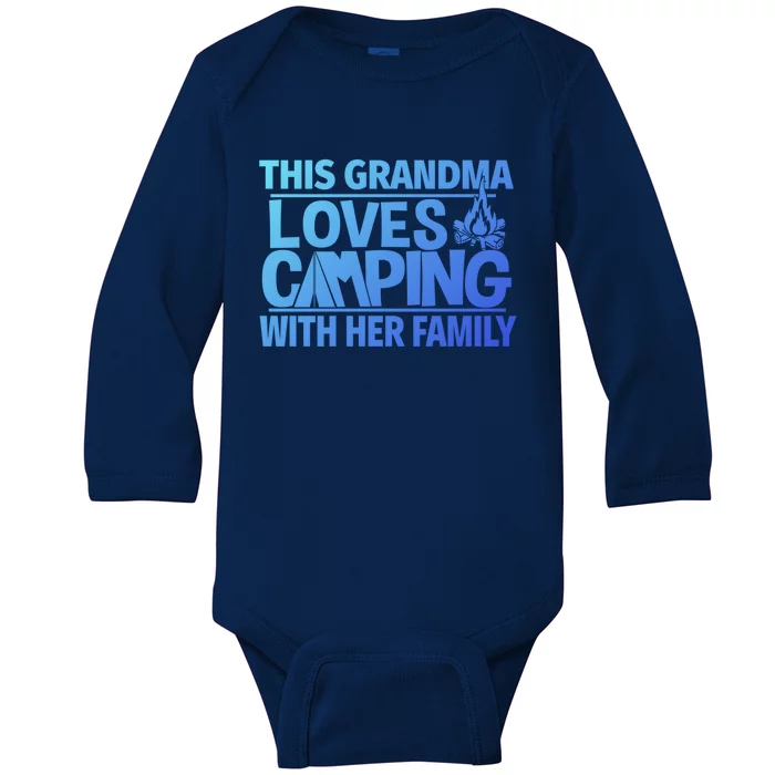 Family Camping Trip Funny Gift This Grandma Loves Camping Baby Long Sleeve Bodysuit