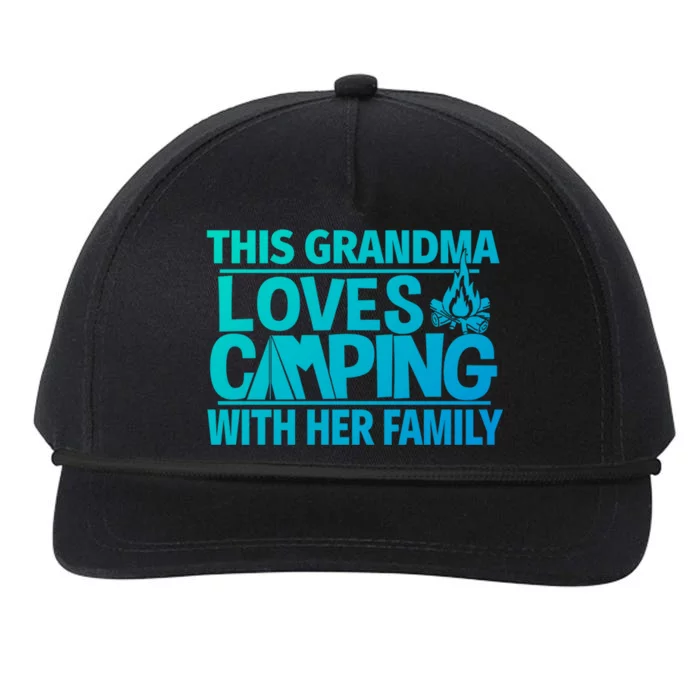 Family Camping Trip Funny Gift This Grandma Loves Camping Snapback Five-Panel Rope Hat