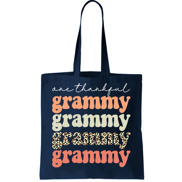 Funny Cute Thanksgiving One Thankful Grammy Autumn Tree Tote Bag