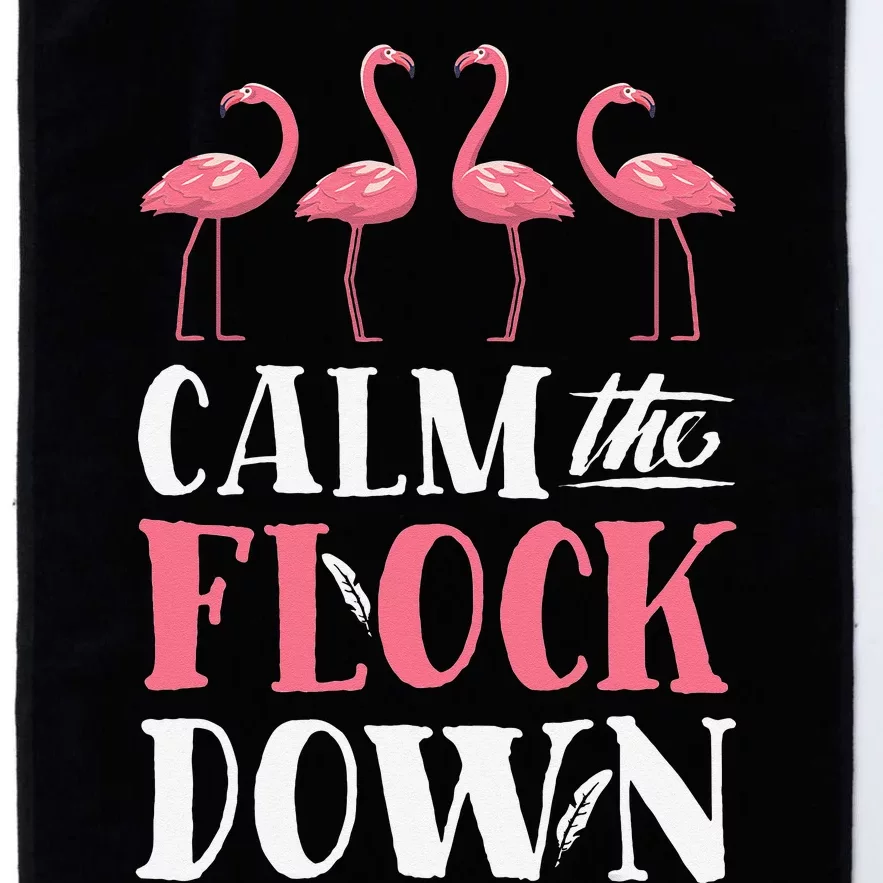 Flamingo Calm The Flock Down Funny Pink Bird Lovers Summer Platinum Collection Golf Towel