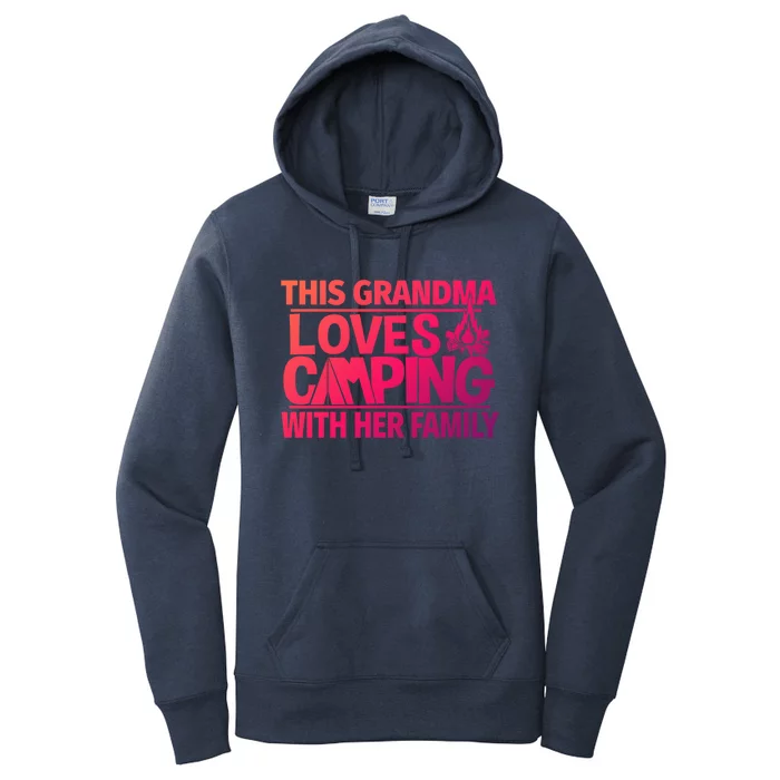 Family Camping Trip Funny Gift This Grandma Loves Camping Women's Pullover Hoodie