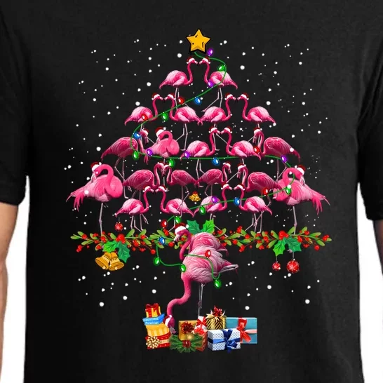 Flamingo Christmas Tree Matching Family Group Pajamas Pajama Set