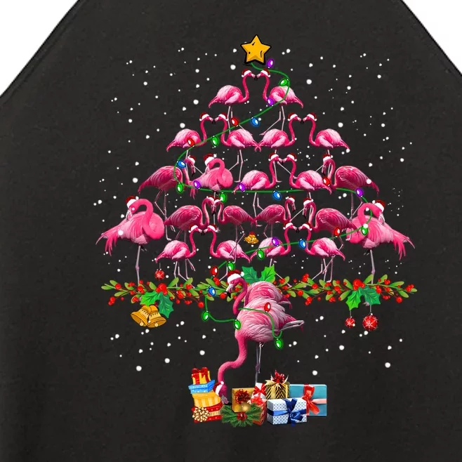 Flamingo Christmas Tree Matching Family Group Pajamas Women’s Perfect Tri Rocker Tank