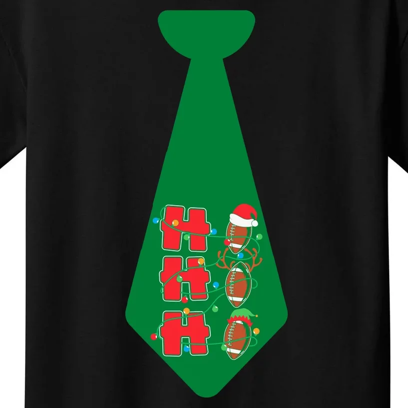 Funny Christmas Tie With Football & Lights For Family Dinner Funny Football Kids T-Shirt