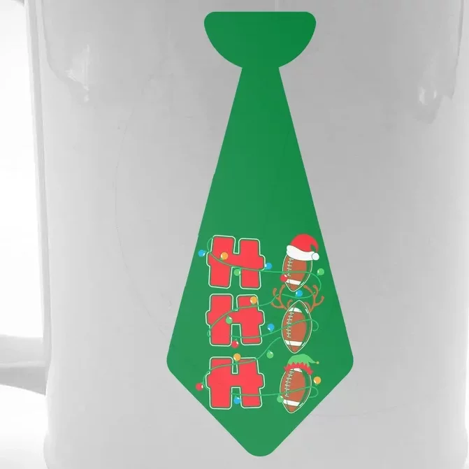 Funny Christmas Tie With Football & Lights For Family Dinner Funny Football Front & Back Beer Stein