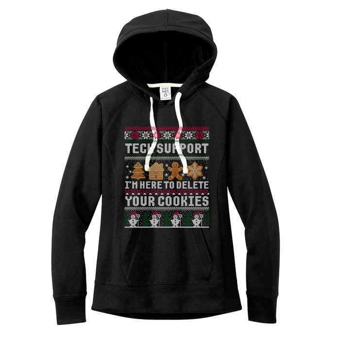 Funny Christmas Tech Support Computer Programmer Gift Women's Fleece Hoodie