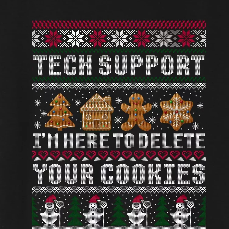 Funny Christmas Tech Support Computer Programmer Gift Women's Crop Top Tee