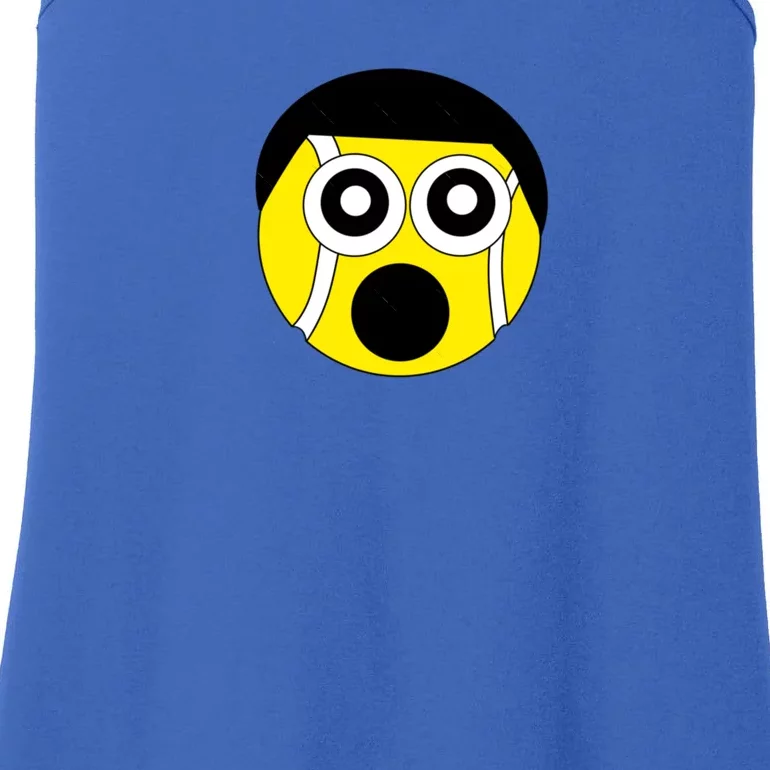 Fun Crazy Tennis Ball Face Ladies Essential Tank