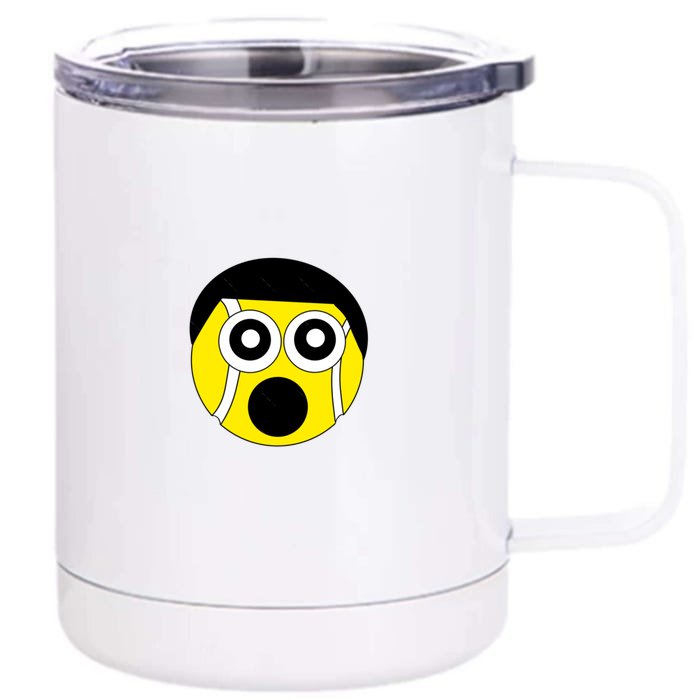 Fun Crazy Tennis Ball Face Front & Back 12oz Stainless Steel Tumbler Cup