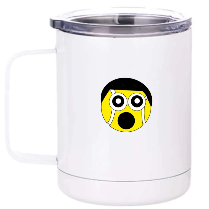 Fun Crazy Tennis Ball Face Front & Back 12oz Stainless Steel Tumbler Cup