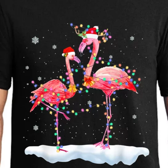 Flamingo Christmas Tree Funny Xmas Holiday Gift Pajama Set