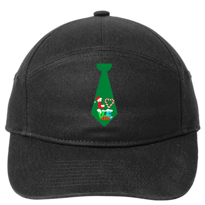 Funny Christmas Tie With Love For Family Dinner 7-Panel Snapback Hat