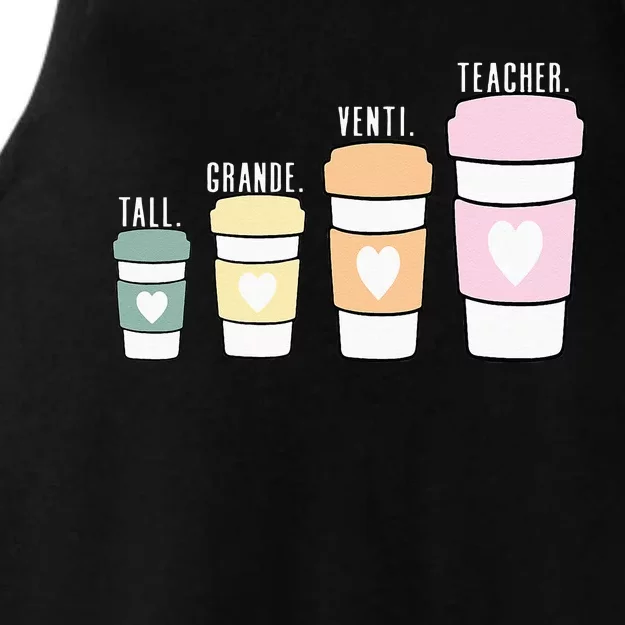 Funny Coffee Themed Teacher Tall Grande Venti Teacher Ladies Tri-Blend Wicking Tank