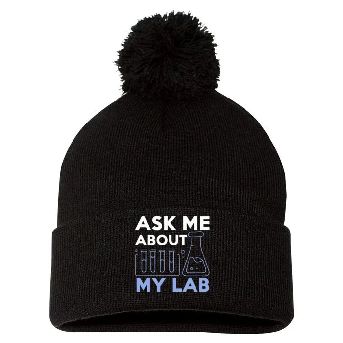 Funny Chemistry Teacher Laboratory Science Student Chemist Pom Pom 12in Knit Beanie