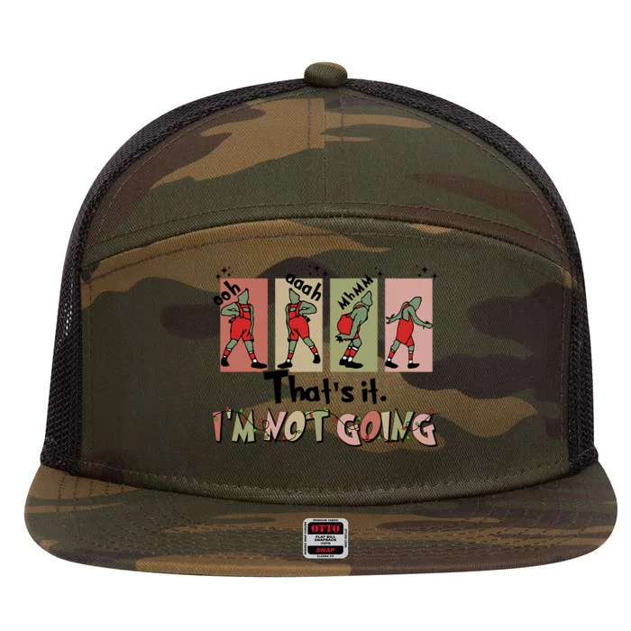 Funny Christmas Thats It Im Not Going Xmas Santa 7 Panel Mesh Trucker Snapback Hat