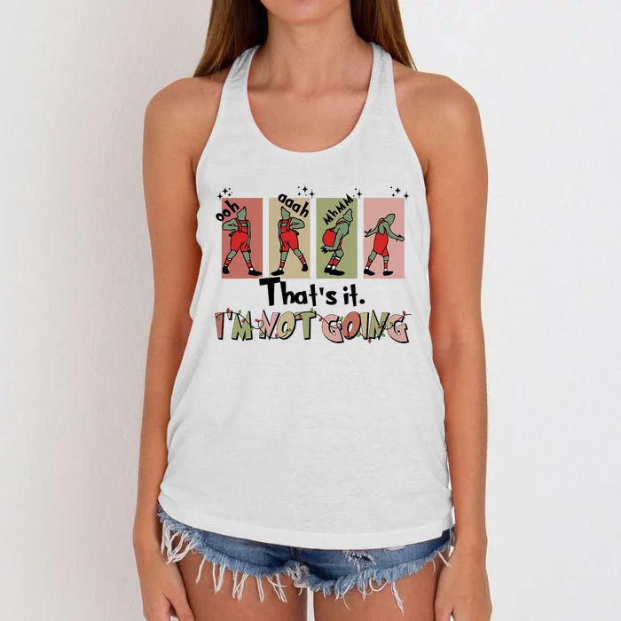 Funny Christmas Thats It Im Not Going Xmas Santa Women's Knotted Racerback Tank