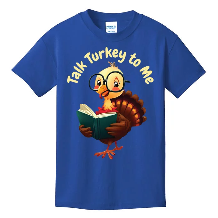 Feathered Conversations Talk Turkey To Me Thanksgiving Meaningful Gift Kids T-Shirt