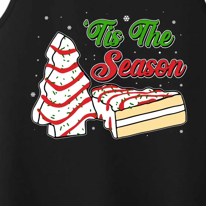 Funny Christmas Tis The Season Tree Cakes Performance Tank