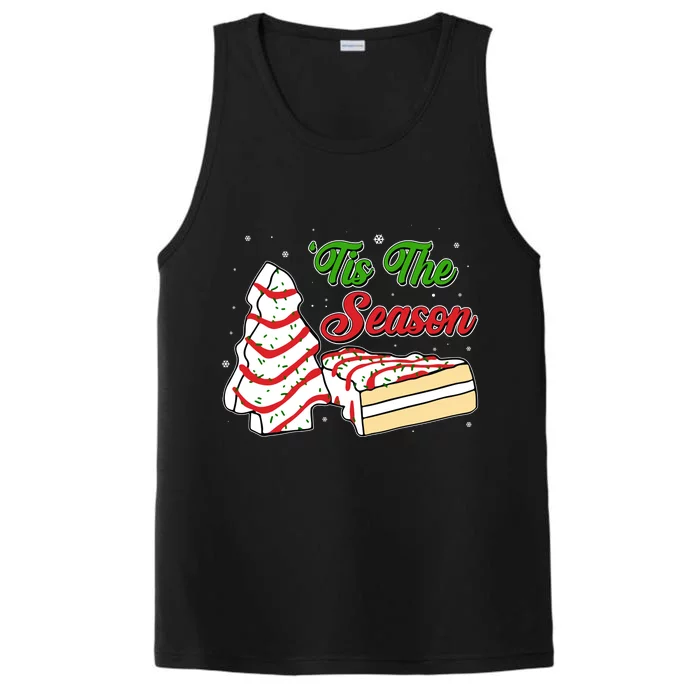 Funny Christmas Tis The Season Tree Cakes Performance Tank