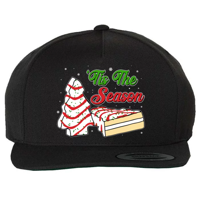 Funny Christmas Tis The Season Tree Cakes Wool Snapback Cap