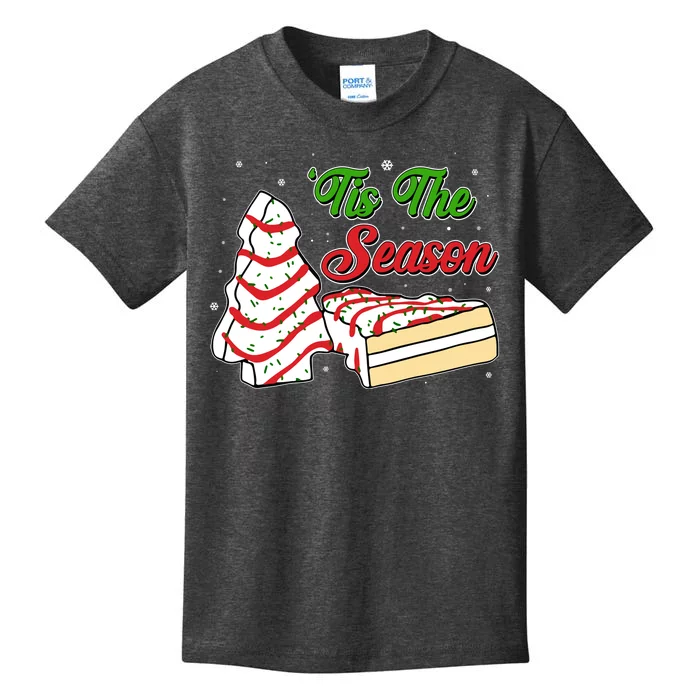 Funny Christmas Tis The Season Tree Cakes Kids T-Shirt