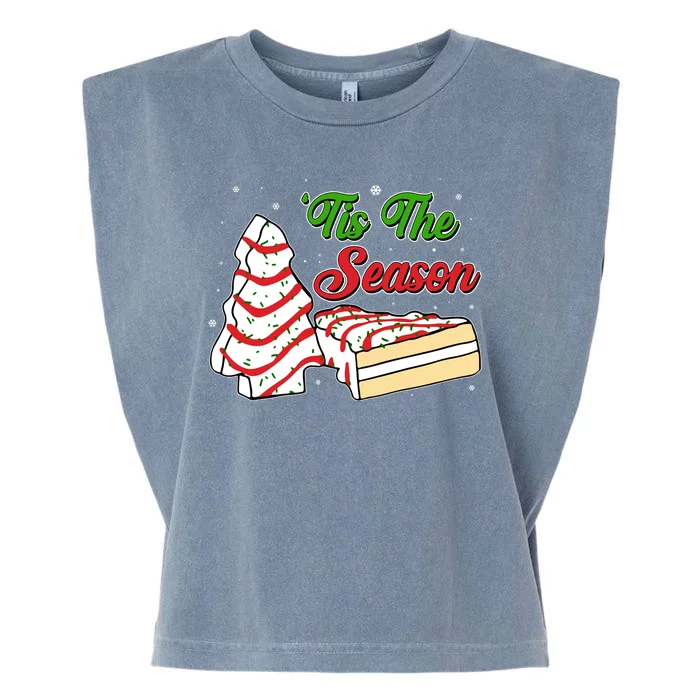 Funny Christmas Tis The Season Tree Cakes Garment-Dyed Women's Muscle Tee