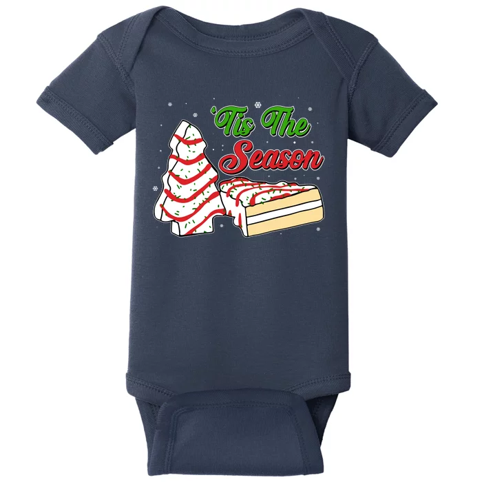 Funny Christmas Tis The Season Tree Cakes Baby Bodysuit