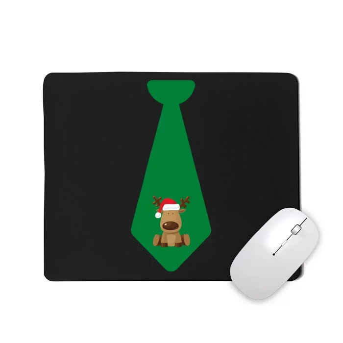 Funny Christmas Tie With Baby Reindeer For Family Dinner Merry Christmas Tie Mousepad