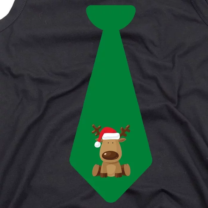 Funny Christmas Tie With Baby Reindeer For Family Dinner Merry Christmas Tie Tank Top