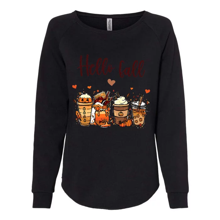 Funny Cute Thanksgiving PSL Autumn Hello Fall Pumpkin Spice Lattes Womens California Wash Sweatshirt