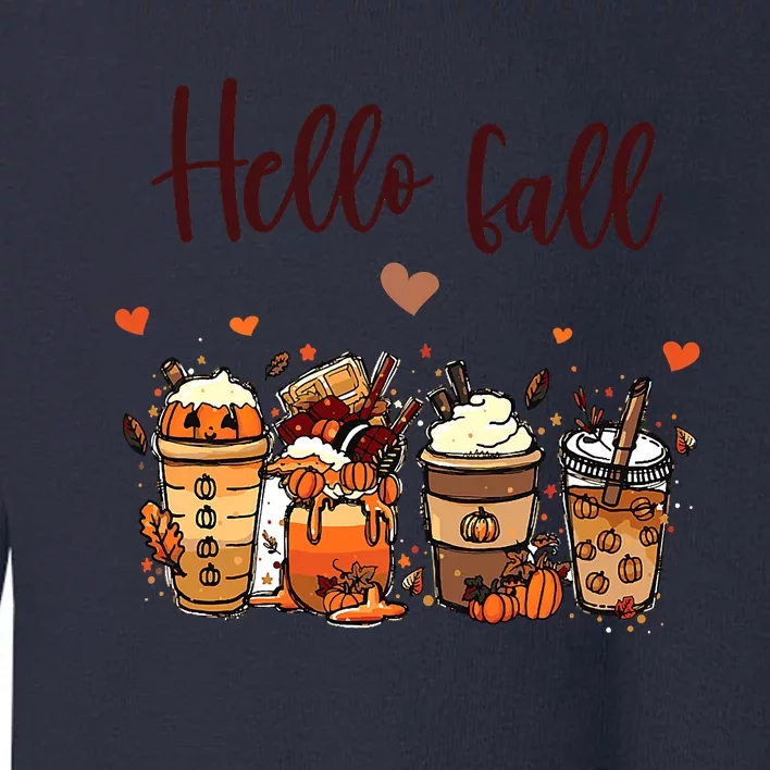 Funny Cute Thanksgiving PSL Autumn Hello Fall Pumpkin Spice Lattes Toddler Sweatshirt