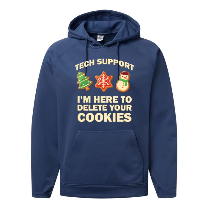 Funny Christmas Tech Support For Computer Programmer Performance Fleece Hoodie