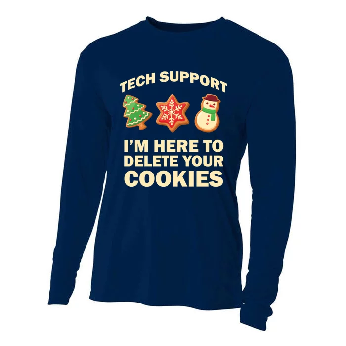 Funny Christmas Tech Support For Computer Programmer Cooling Performance Long Sleeve Crew