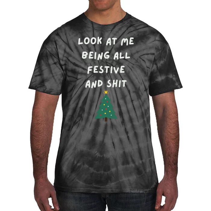 Funny Christmas Tree Tie-Dye T-Shirt