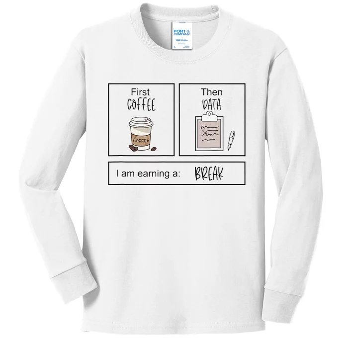 First Coffee Then IEP Teacher SPED Teacher Coffee Lover Gift Kids Long Sleeve Shirt