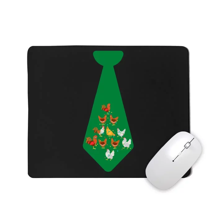 Funny Chickens Tie Funny Christmas Tie With Chicken And Christmas Tree Lights Mousepad