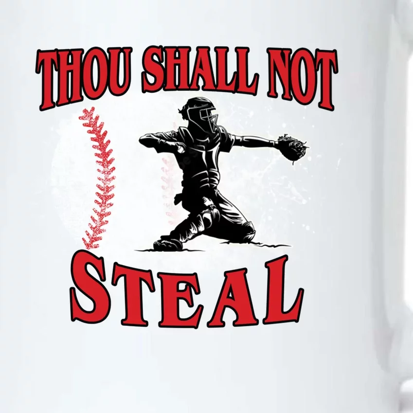 Funny Catchers Thou Shall Not Steal Baseball Cute Gift Black Color Changing Mug