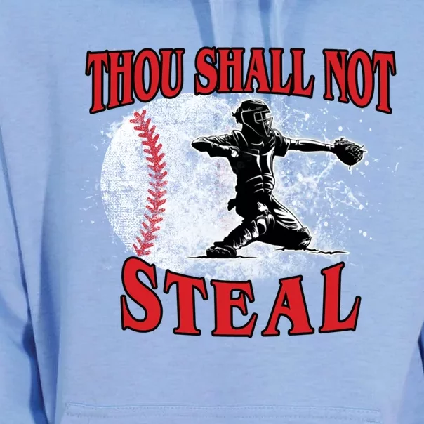 Funny Catchers Thou Shall Not Steal Baseball Cute Gift Unisex Surf Hoodie