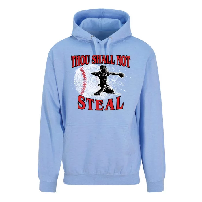 Funny Catchers Thou Shall Not Steal Baseball Cute Gift Unisex Surf Hoodie