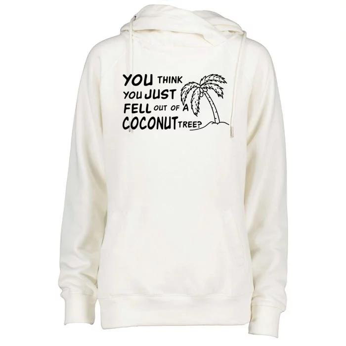 Funny Coconut Tree Kamala Harris Political Humor Womens Funnel Neck Pullover Hood